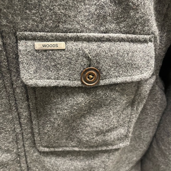 WOODS LONDON 🇬🇧GREY PEA Coat size extra large very sharp jacket🇬🇧 fall mod - Picture 17 of 17